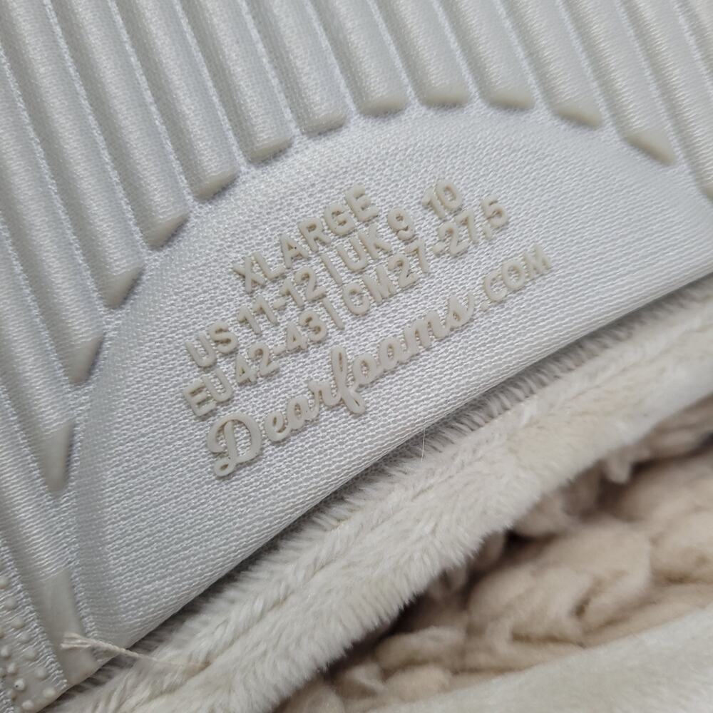 NWT "HO"ME Lane Holiday Faux Fur Dearfoams Cream Slide Slippers size XL (11-12) - Picture 11 of 15